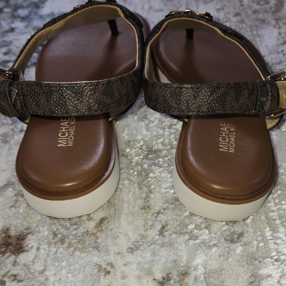 Michael Kors Brown and Gold Sandals - Picture 6 of 7